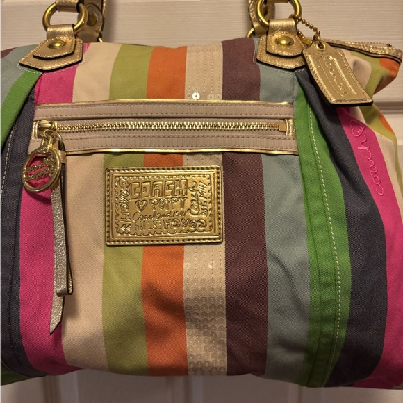 Coach Poppy Y2K 2010 (16326) Heritage Legacy Stripe Large Tote in EUC (#1) - Picture 2 of 14